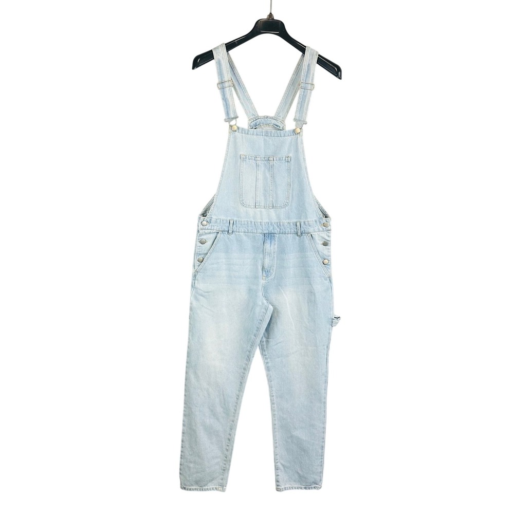Forever 21 Mens Sz Large Overalls Denim Blue Pockets